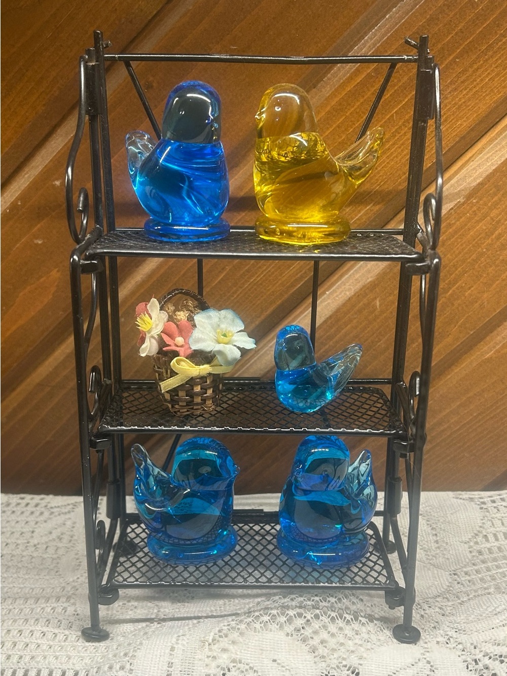 Sold——Vintage Miniature 3-Tier Black Metal Baker’s Rack